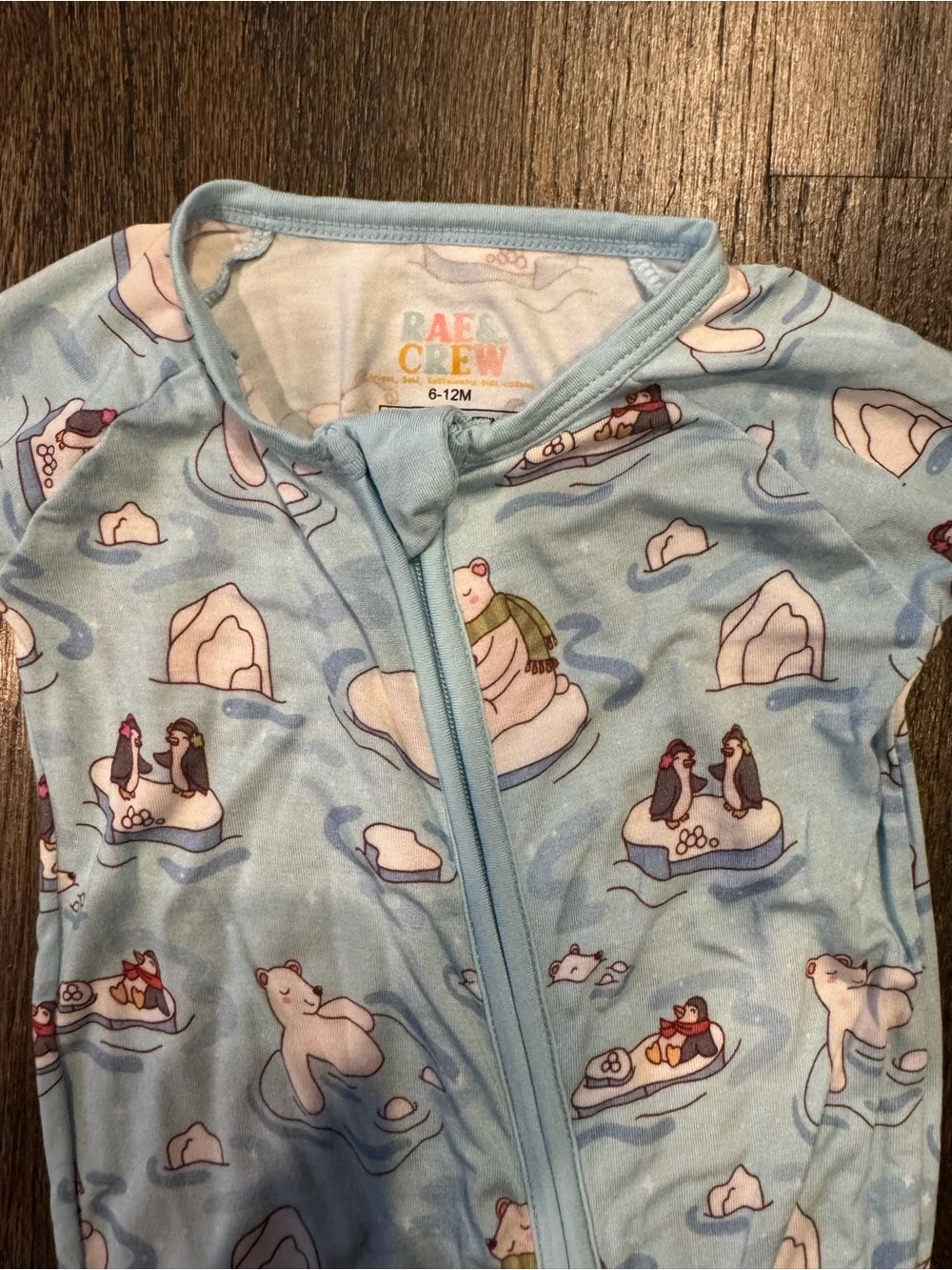 Rae & Crew bamboo double zip up pajama size 6-12 months